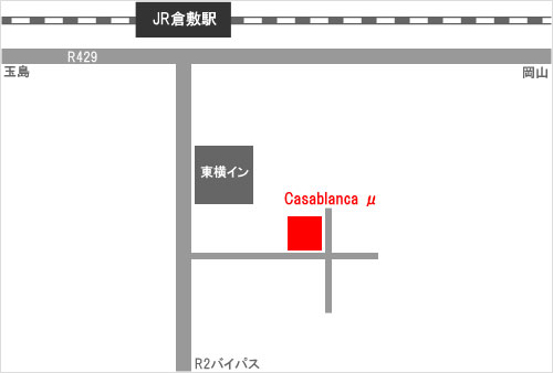 岡山県倉敷市スナックCasablanca μ(カサブランカ ミュー)の地図